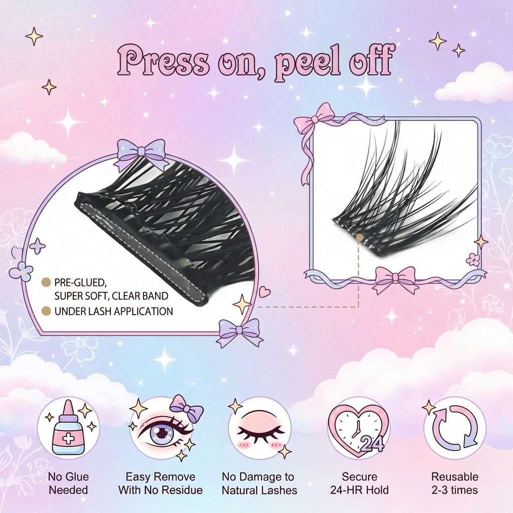 Lumé Brownie Silk Crumb Lower Lash Series Self-Adhesive Lash Clusters