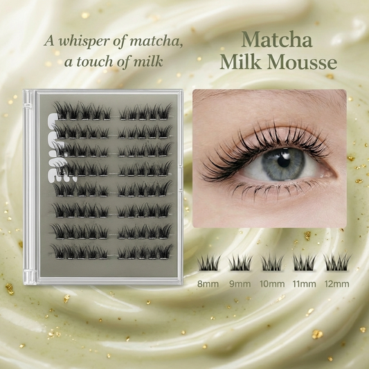 Lumé Matcha Milk Mousse Self-Adhesive Lash Clusters