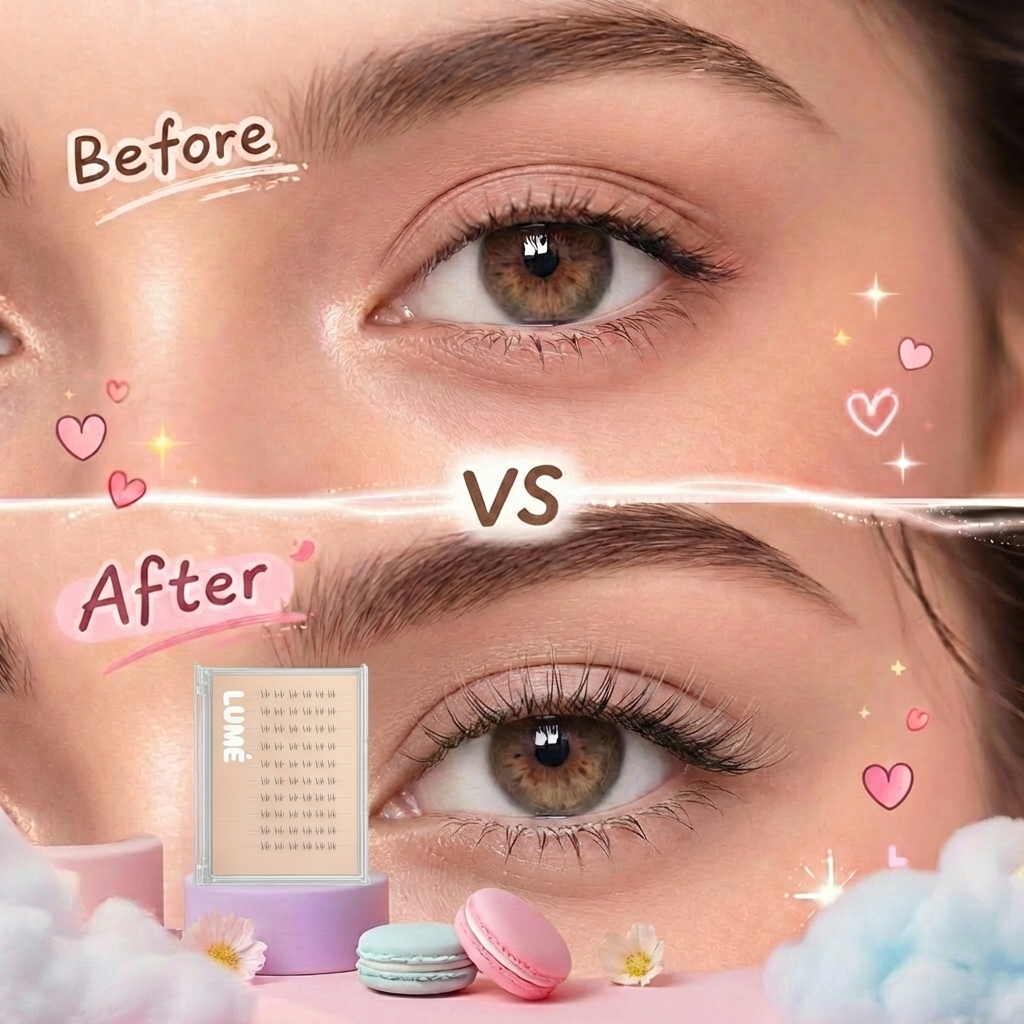 Lumé Brownie Silk Crumb Lower Lash Series Self-Adhesive Lash Clusters
